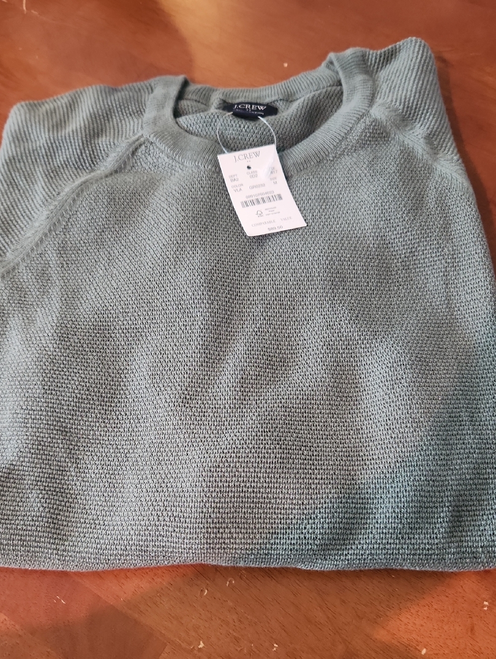 J. Crew Men’s Olive Green Crewneck Cotton Sweater Unisex NWT